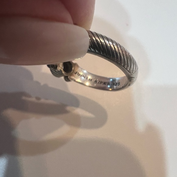 Vintage Judith Ripka Sterling Silver 3 CZ Stone circa late 90's Ring Size 6 - Picture 10 of 10